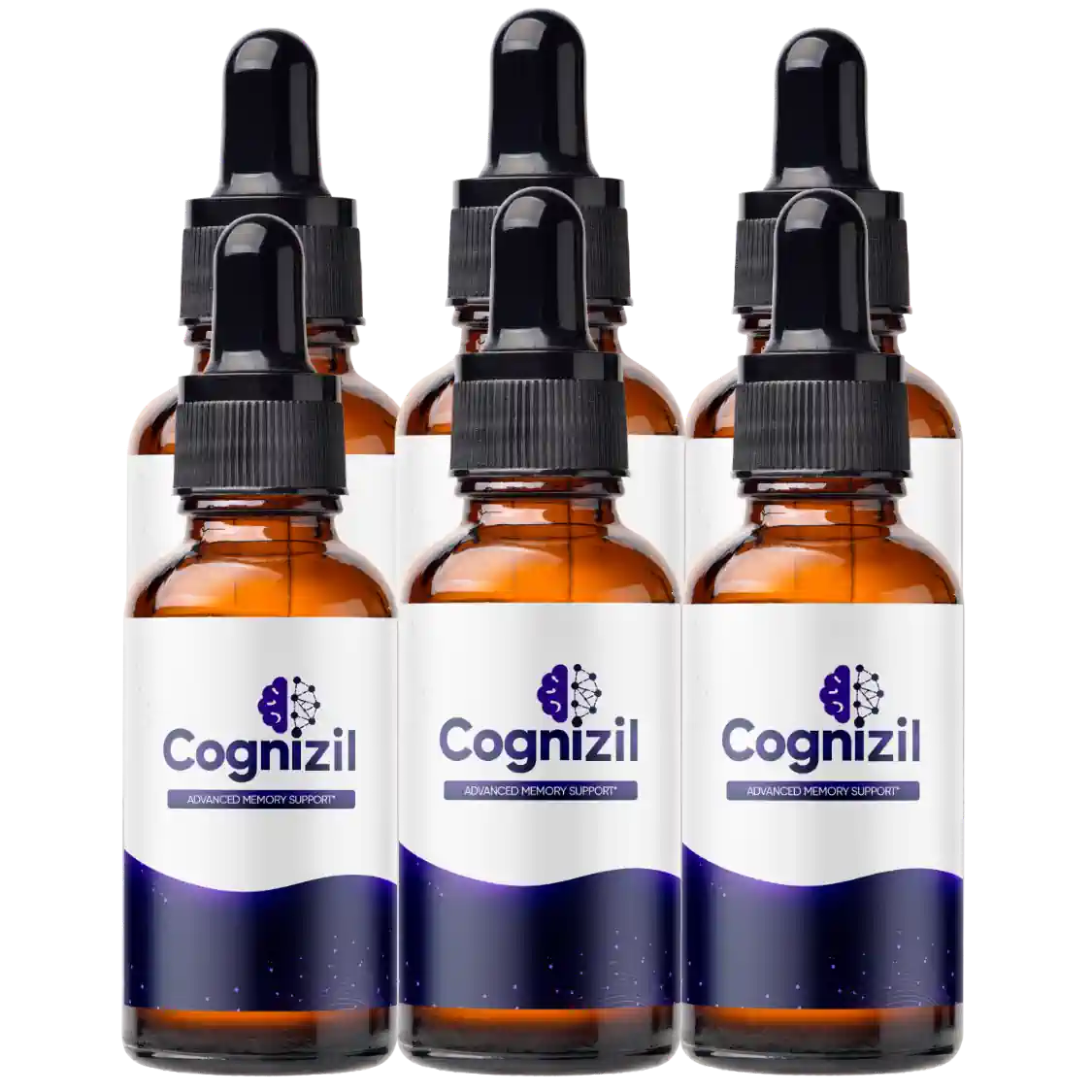 Cognizil six bottle package with guarantee seal
